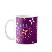 Paisley on purple mugs