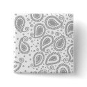 Paisley on White Button