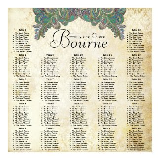 Ebay - Wedding Reception Vintage Lace Seating Chart With Table