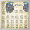 Paisley Peacock Colors Reception Seating Chart posters