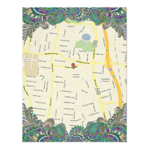 Paisley Peacock Colors Wedding Direction Reception Custom Announcements