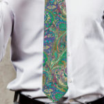 Paisley Peacock Colors Wedding Tie
