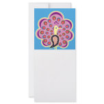 paisley peacock on blue full color rack card
