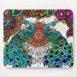 Paisley Peacocks Mouse Pad