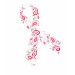 paisley pink ribbon distressed tee t shirt