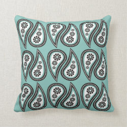 Paisley Print Pillows - Mint