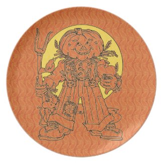 Paisley Pumpkin Man Plate
