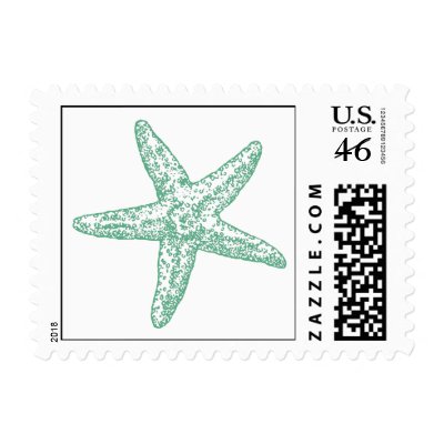 Paisley Starfish - Seafoam Green Postage Stamps