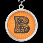 Paisley Sunburst Monogram - B necklaces