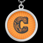 Paisley Sunburst Monogram - C necklaces
