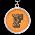 Paisley Sunburst Monogram - F necklaces