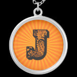 Paisley Sunburst Monogram - J necklaces