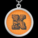 Paisley Sunburst Monogram - K necklaces