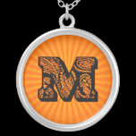 Paisley Sunburst Monogram - M necklaces