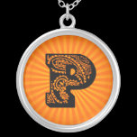 Paisley Sunburst Monogram - P necklaces