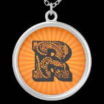 Paisley Sunburst Monogram - R necklaces