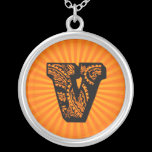 Paisley Sunburst Monogram - V necklaces