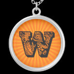 Paisley Sunburst Monogram - W necklaces