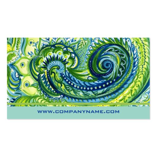 Paisley Watercolor Design Business Card (back side)
