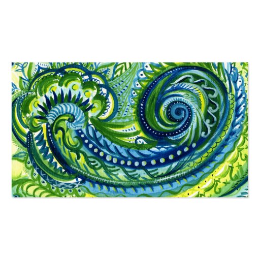 Paisley Watercolor Profile Card Business Cards (back side)