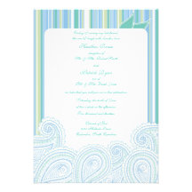 Paisley Waves Wedding Personalized Invitations