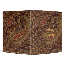 Paisley Wine Gold Sage Shades Notebook Binder