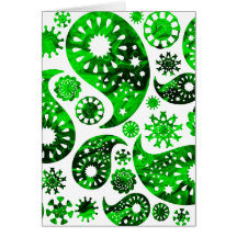 Paisley with Green Swirl Pattern. Greeting Cards