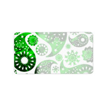 Paisley with Green Swirl Pattern. Personalized Address Label