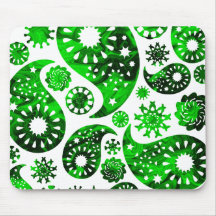 Paisley with Green Swirl Pattern. Mouse Pad