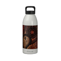paisley wood panels water bottles