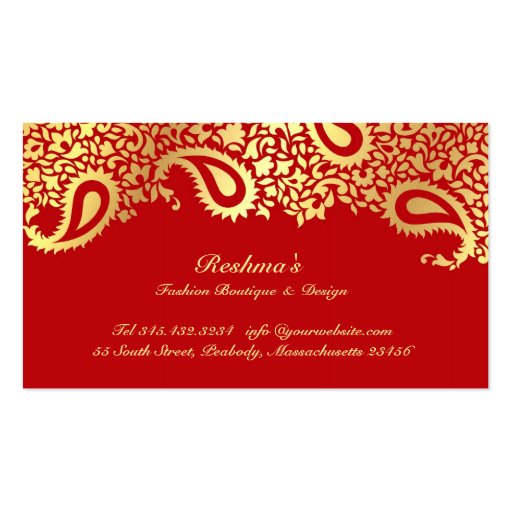 Paisleys Elegant Business Card (front side)
