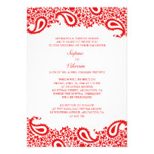 Paisleys Elegant Indian Wedding Flat Invitation