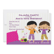 Pajama Party for Girls Personalized Invite