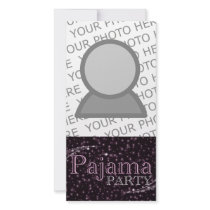 pajama party gifts : pink starshine photo greeting card
