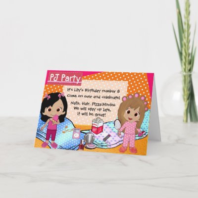 Pajama Party Invitations on Pajama Party Invitation Greeting Cards From Zazzle Com