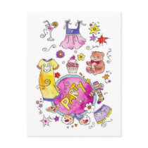 Pajama Party Invitation postcards by ShouShou Pajama Party Invitation postcards