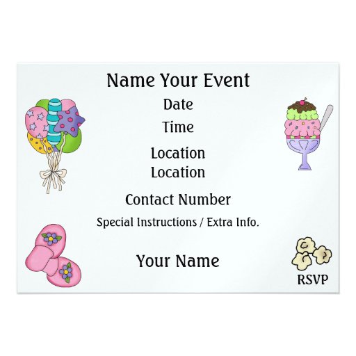 Pajama Party / Sleep Over - SRF Custom Invitation