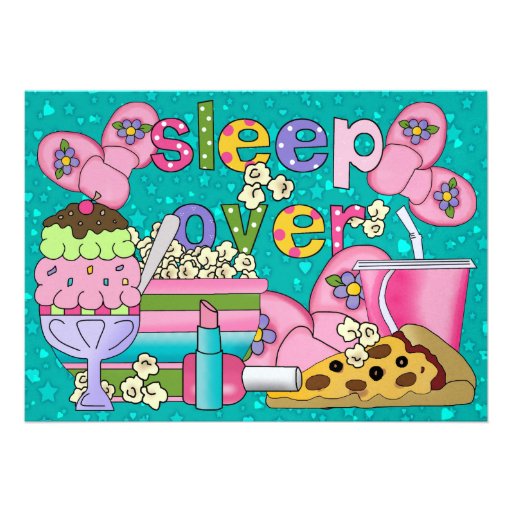 Pajama Party / Sleep Over - SRF Custom Invitation (front side)