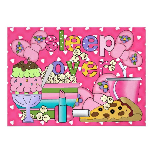 Pajama Party / Sleep Over - SRF Custom Invitations (front side)