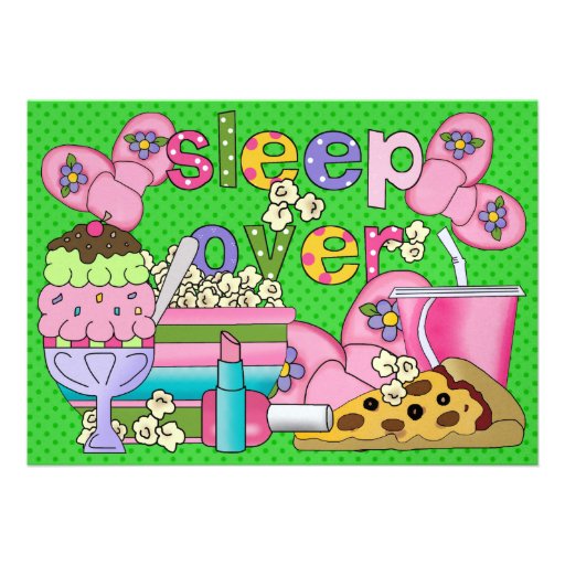 Pajama Party / Sleep Over - SRF Custom Invites (front side)