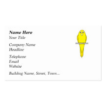 Pájaro amarillo. Canario. En blanco Plantillas De Tarjetas De Visita