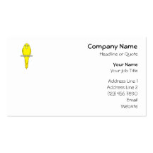 Pájaro amarillo. Canario. En blanco Plantillas De Tarjetas De Visita