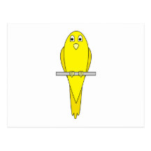 Pájaro amarillo. Canario. En blanco Tarjeta Postal