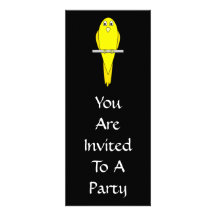 Pájaro amarillo. Canario. En negro Invitacion Personalizada