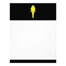 Pájaro amarillo. Canario. En negro Membrete A Diseño
