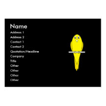 Pájaro amarillo. Canario. En negro Tarjetas De Visita