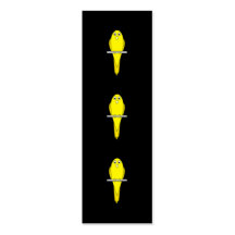 Pájaro amarillo. Canario. En negro Tarjetas Personales