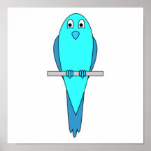 Pájaro azul del Parakeet Impresiones