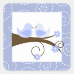 Pájaros (azules) del amor del pájaro de Swirly que