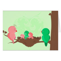 Pájaros de bebé tarjeta